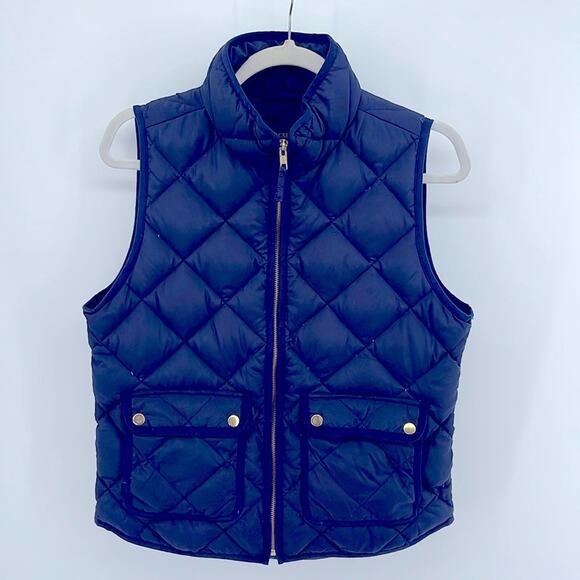 J. Crew down filled quilted full zip mock neck cold weather vest sz S - Picture 1 of 6